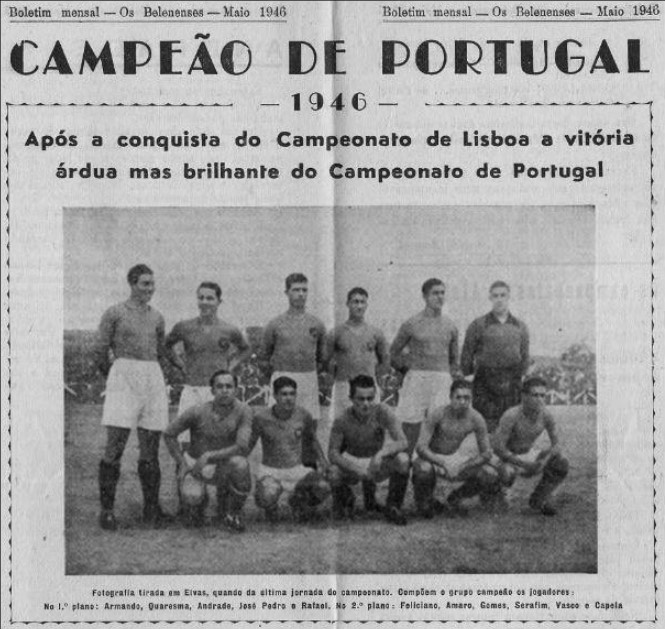 The Belenenses lineup for the all-important final game in Elvas (Photo: www.imortaisdofutebol.com)