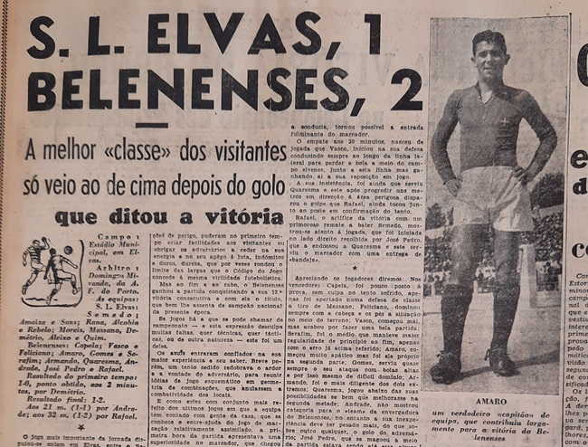 Belenenses would be crowned champions in the border town of Elvas in the Alentejo region