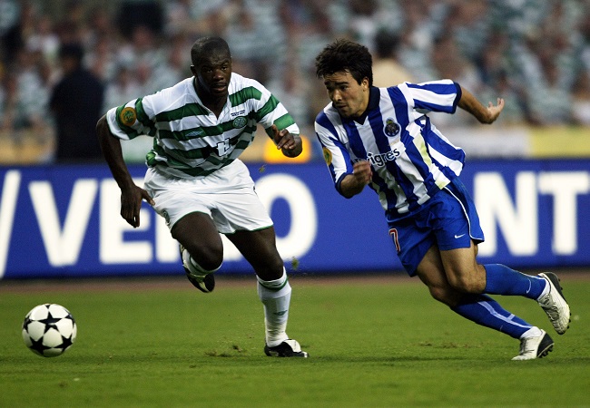 Porto’s star man Deco, here getting past Celtic’s Baldé, put in a majestic display in the final