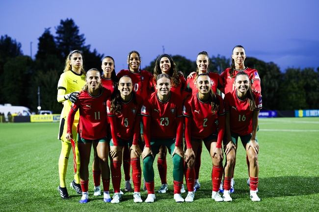 Portugal women lineup versus Northern Ireland in Larne tonight (Photo: FPF)